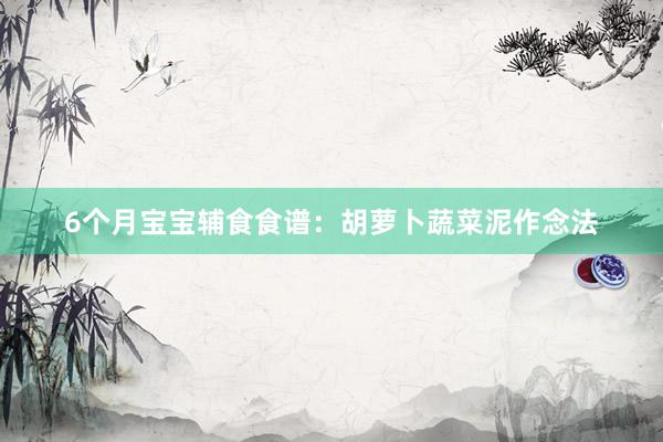 6个月宝宝辅食食谱：胡萝卜蔬菜泥作念法